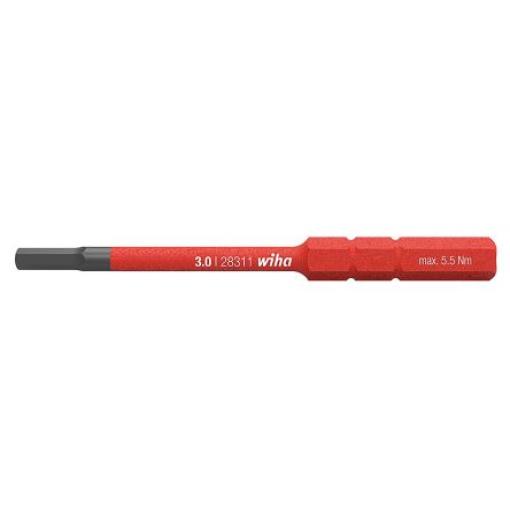 Wiha Bit šroubováku, Chrom molybdenová ocel, typ hlavice: Šestihranný, Šestihran, 6 mm, 5 mm, celková délka: 75 mm,
