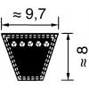 Hnací řemen SPZ OPTIBELT 1250 mm, délka: 1212 mm SPZ 1250, Pryž 70 °C -40 °C, řada: SK