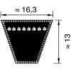 Hnací řemen SPB OPTIBELT 1400 mm, délka: 1340 mm SPB 1400, Pryž 70 °C -40 °C, řada: SK