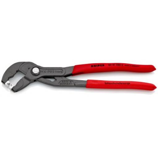Kleště na hadicové svorky 1, celková délka: 250 mm, Elektrická ocel, Chrom-vanadová ocel Vroubkovaný Knipex