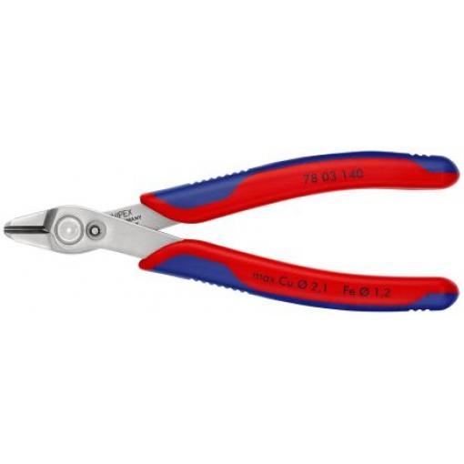 Boční štípací kleště, celková délka: 140 mm, Nástrojová ocel kapacita řezání 2,1mm, číslo modelu: 78 03 Super Knips Ne