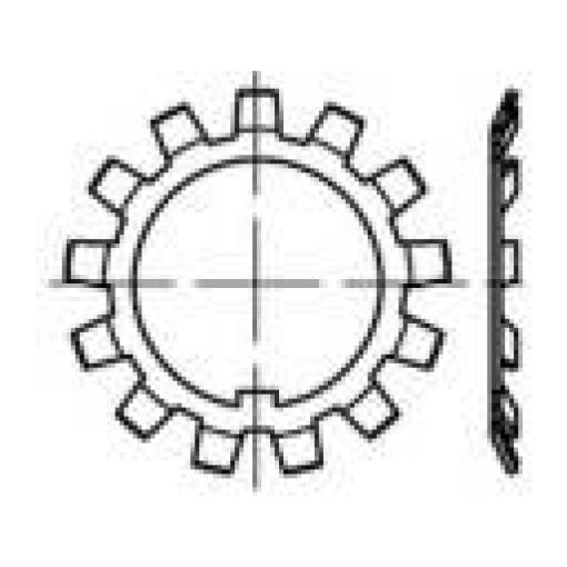 TOOLCRAFT 137817 pojistný plech vnitřní Ø: 80 mm vnější Ø: 112 mm DIN 5406 ocel 10 ks