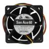Sanyo Denki Axiální ventilátor, řada: San Ace 9GV, průtok vzduchu: 129 m³/h 24 W 48 V dc 500 mA 60 mm 60 mm 38 mm