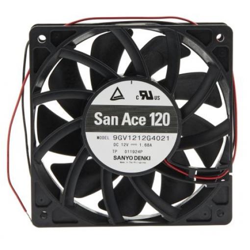 Sanyo Denki Axiální ventilátor, řada: San Ace 9GV, průtok vzduchu: 289.8 m³/h 20.16 W 12 V dc 1.68 A 120 mm 120 mm 25 mm