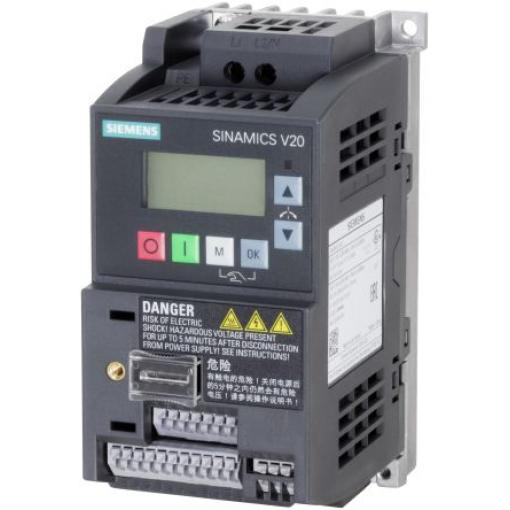 Měnič kmitočtu, řada: SINAMICS V20 0.12 kW 1 550Hz 240 V IP20 Siemens 0.9 A