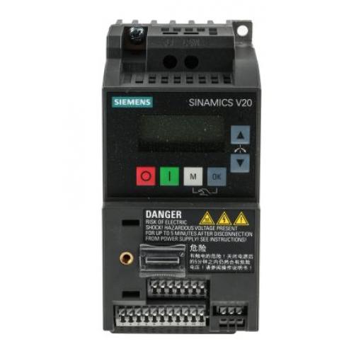 Měnič kmitočtu, řada: SINAMICS V20 0.37 kW 1 550Hz 240 V IP20 Siemens 2.3 A