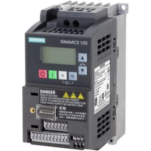Měnič kmitočtu, řada: SINAMICS V20 0.55 kW 1 550Hz 240 V IP20 Siemens 3.2 A