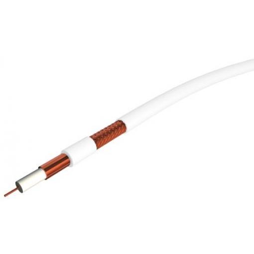 Koaxiální kabel, Bílá Polyvinylchlorid 100 m 75 Ω RS PRO