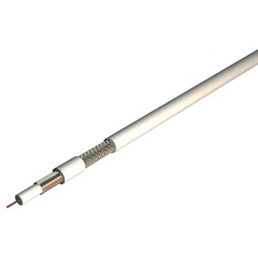 Koaxiální kabel, Bílá Polyvinylchlorid 100 m 75 Ω RS PRO