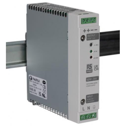 RS PRO Napájecí zdroj na lištu DIN, počet výstupů: 1 Spínaný napájecí zdroj 264V ac 2.2 A St. 24.5V dc DC 50 W