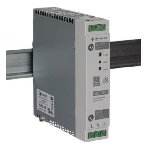 RS PRO Napájecí zdroj na lištu DIN, počet výstupů: 1 Spínaný režim 264V ac 1.1 A 48.3V dc 50 W