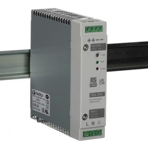 RS PRO Napájecí zdroj na lištu DIN, počet výstupů: 1 Spínaný napájecí zdroj 264V ac 3 A St. 28V dc DC 70 W