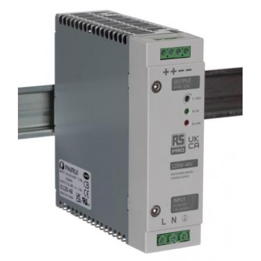RS PRO Napájecí zdroj na lištu DIN, počet výstupů: 1 Spínaný napájecí zdroj 264V ac 2.5 A St. 47V dc DC 120 W