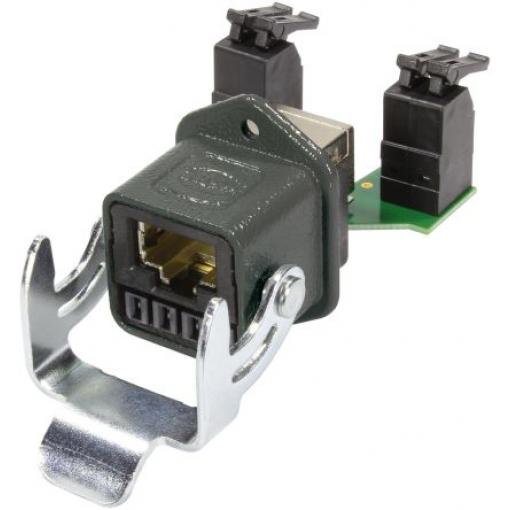 HARTING Konektor RJ45, řada: 09452 Vnitřní Kat6, počet cest: 12, Rovný, Montáž do panelu Stíněné, počet portů: 12portový