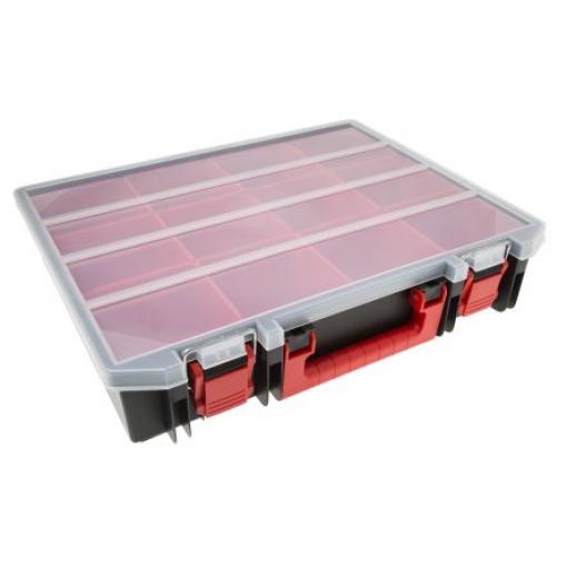 Přihrádková krabice 12 přihrádek Černá, Červená, Polypropylen 91 mm x 416mm x 336 mm RS PRO