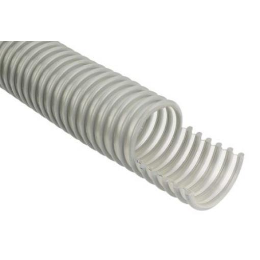 Ohebné potrubí, Polyuretan délka 10 m barva Šedá, Průhledné Vyztužený poloměr ohybu 38 mm RS PRO, vnitřní průměr: 38 mm