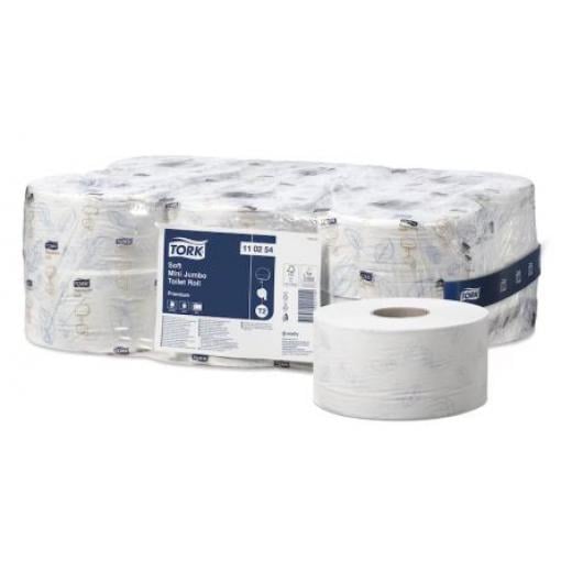Role toaletního papíru 12 ks 850 archů Tork 2 Mini, jumbo