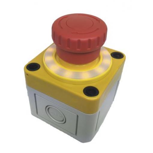 APEM A02ES-I Uvolnění kroucením Tlačítko nouzového vypínače Montáž do panelu 22 mm 2 NC IP65