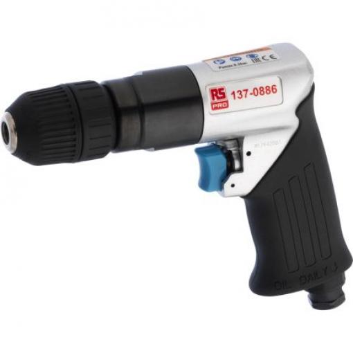 Pneumatická vrtačka, délka: 203 mm, Bezklíčové, Reverzní vzduchová vrtačka 1800 rpm Zpětný chod 10 mm sklíčidlo, 1/4 in
