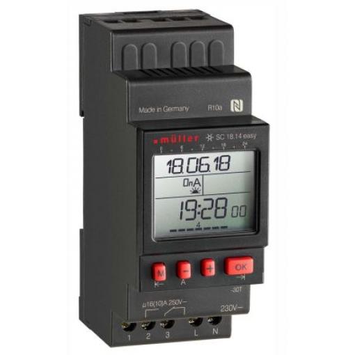 Časový spínač na lištu DIN SC 18 SC 18.14 EASY 230V 50-60HZ, počet kanálů: 1 Muller 230V ac
