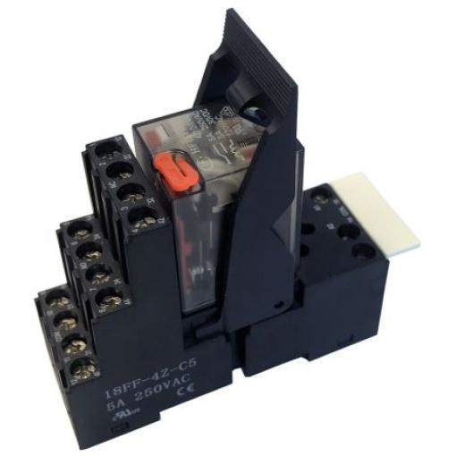 Hongfa Europe GMBH Relé rozhraní 24 V ac 4PDT Lišta DIN 4RM 5 A