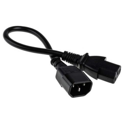 Napájecí šňůra 300 mm, Černá, A: Rovný, B: Přímý Polyvinylchlorid, 250 V RS PRO