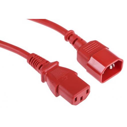 Napájecí šňůra 2 m, Červená, A: Rovný, B: Přímý Polyvinylchlorid, 250 V RS PRO