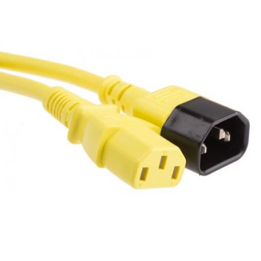 Napájecí šňůra 2 m, Žlutá, A: Rovný, B: Přímý Polyvinylchlorid, 250 V RS PRO