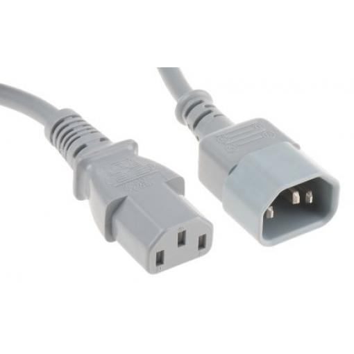 Napájecí šňůra 3 m, Šedá, A: Rovný, B: Přímý Polyvinylchlorid, 250 V RS PRO