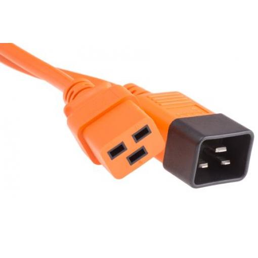 Napájecí šňůra 1 m, Oranžová, A: Rovný, B: Přímý Polyvinylchlorid, Polyvinylchlorid, 250 V RS PRO