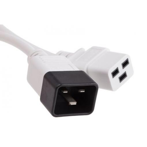 Napájecí šňůra 1 m, Bílá, A: IEC C19, B: IEC C20 RS PRO