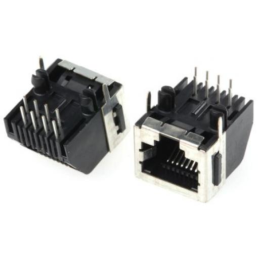 TE Connectivity Konektor RJ45, řada: 5555141 Vnitřní Cat3, počet cest: 8, Pravý úhel, Průchozí otvor Stíněné, počet