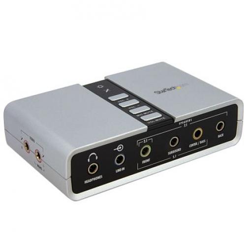 StarTech.com Zvuková karta, počet audio kanálů: 7.1, 3,5mm Mini Jack (3 pozice) Female, typ pouzdra: Externí, typ