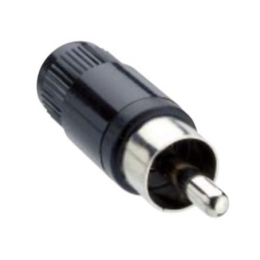 Lumberg Zástrčka RCA, orientace těla: Rovný, Černá, Kabel, pokovení: Nikl 2A, 70 °C, -20 °C, materiál kontaktu: Mosazná