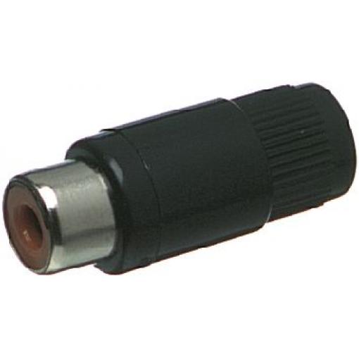 Lumberg Zásuvka RCA, orientace těla: Rovný, Černá, Kabel, pokovení: Nikl 2A, 70 °C, -20 °C, materiál kontaktu: Mosaz,
