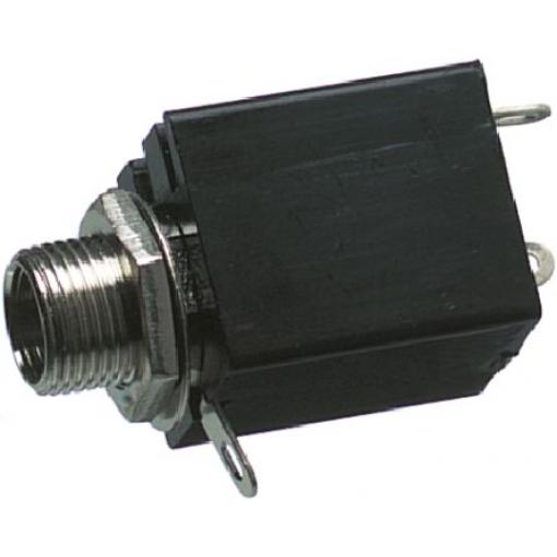 Lumberg Konektor jack, Montáž na rám, Stereo, Pájecí Vnitřní, 6.35 mm 3 2A barva Černá, orientace těla: Rovný, materiál