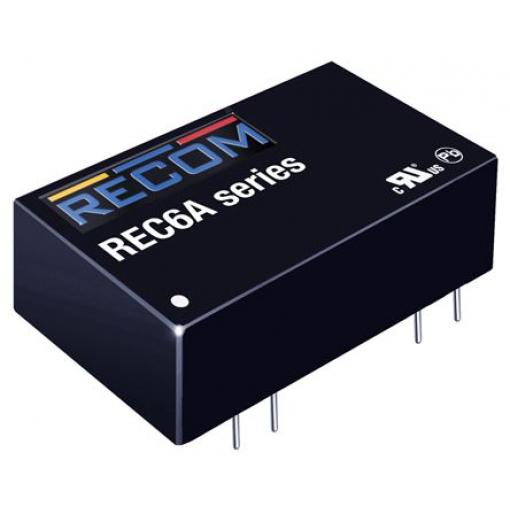 Recom Měnič DC/DC REC6A, výstup: 5 V dc 2 kV dc, Vin 36V dc 1.2 A, Vin 18V 6 W -40 °C 65 °C Průchozí otvor