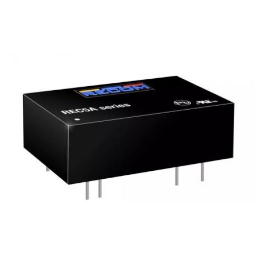 Recom Měnič DC/DC REC5A, výstup: 5 V dc 2 kV dc, Vin 9V dc 1 A, Vin 4.5V 5 W -40 °C 68 °C Průchozí otvor