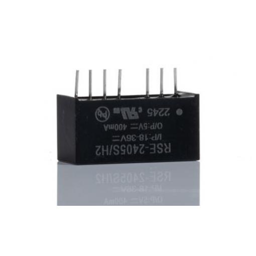 Recom Měnič DC/DC RSE, výstup: 5 V dc 2 kV dc, Vin 36V dc 400 mA, Vin 18V 2 W -40 °C 75 °C Průchozí otvor