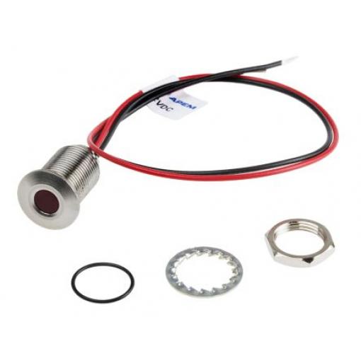 Indikátor pro montáž do panelu Zapuštěné barva Červená Olověný drát, 10.8 V dc, 13.2 V dc RS PRO, IP67