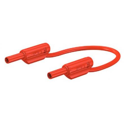 Staubli Zkušební kabel s konektorem, Červená 10A, délka kabelů: 1 m, 600 V, Polyvinylchlorid, úroveň kategorie: CAT 0,