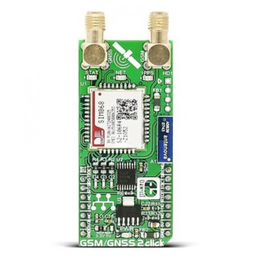 Komunikační a bezdrátový vývojový nástroj SIM868 GLONASS, GPS, Mobilní komunikace Click deska GSM/GNSS 2