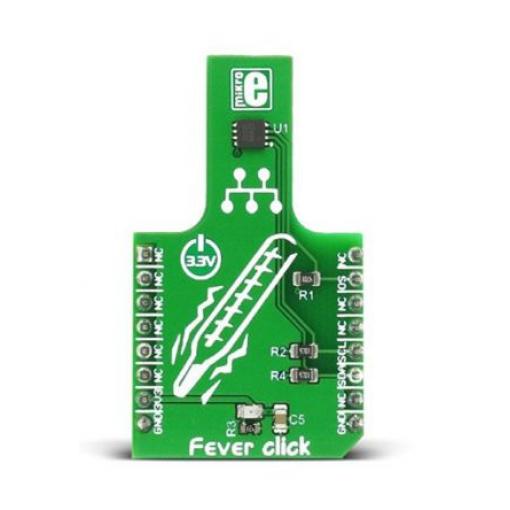 Snímač teploty, klasifikace: Deska mikroBus Click for MAX30205, pro použití s: Nositelná zařízení Fever Click