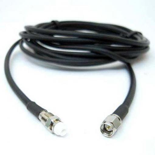 Koaxiální kabel, řada: FME, SMA LLC200A, Černá Polyvinylchlorid, vnější průměr: 5 mm OD 15 m 50 Ω Siretta S koncovkou
