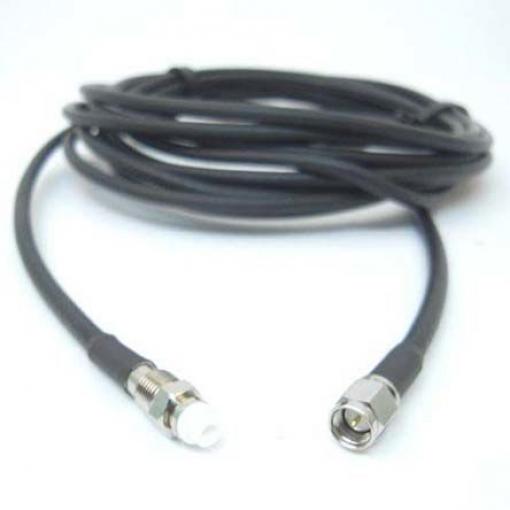 Koaxiální kabel, řada: FME, SMA LLC200A, Černá Polyvinylchlorid, vnější průměr: 5 mm OD 20 m 50 Ω Siretta S koncovkou