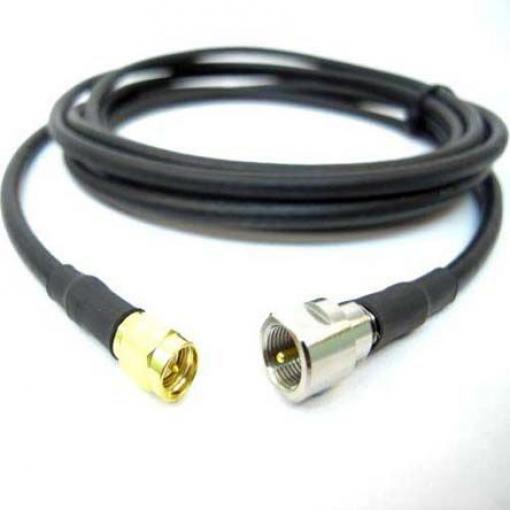Koaxiální kabel, řada: FME, SMA LLC200A, Černá Polyvinylchlorid, vnější průměr: 5 mm OD 3 m 50 Ω Siretta S koncovkou