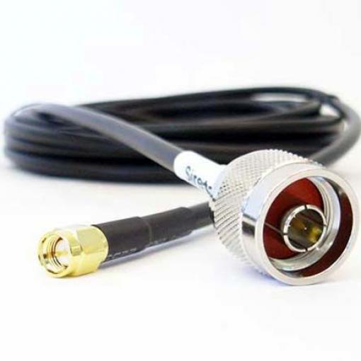 Koaxiální kabel, řada: N Type, SMA LLC200A, Černá Polyvinylchlorid, vnější průměr: 5 mm OD 15 m 50 Ω Siretta S koncovkou