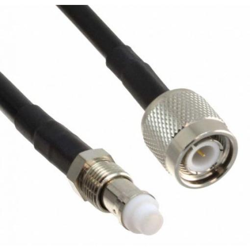 Koaxiální kabel, řada: FME, TNC LLC200A, Černá Polyvinylchlorid, vnější průměr: 5 mm OD 15 m 50 Ω Siretta S koncovkou