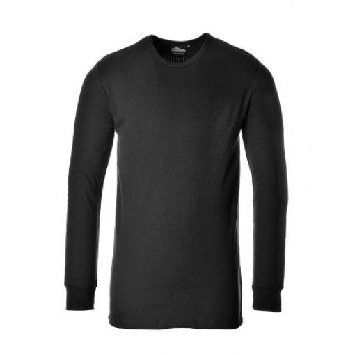 RS PRO, Černá, Bavlna, Polyester Zateplené spodní triko, SC: XL