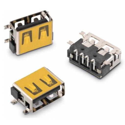 Wurth Elektronik Konektor USB, řada: WR-COM Vnitřní, počet portů: 1portový, orientace těla: Rovný USB typu A, 500 V,